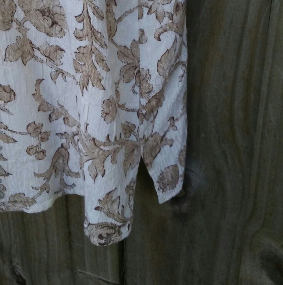 Vintage Pinup Retro Rose Floral Gold 1990s Blouse - Picture 6 of 8
